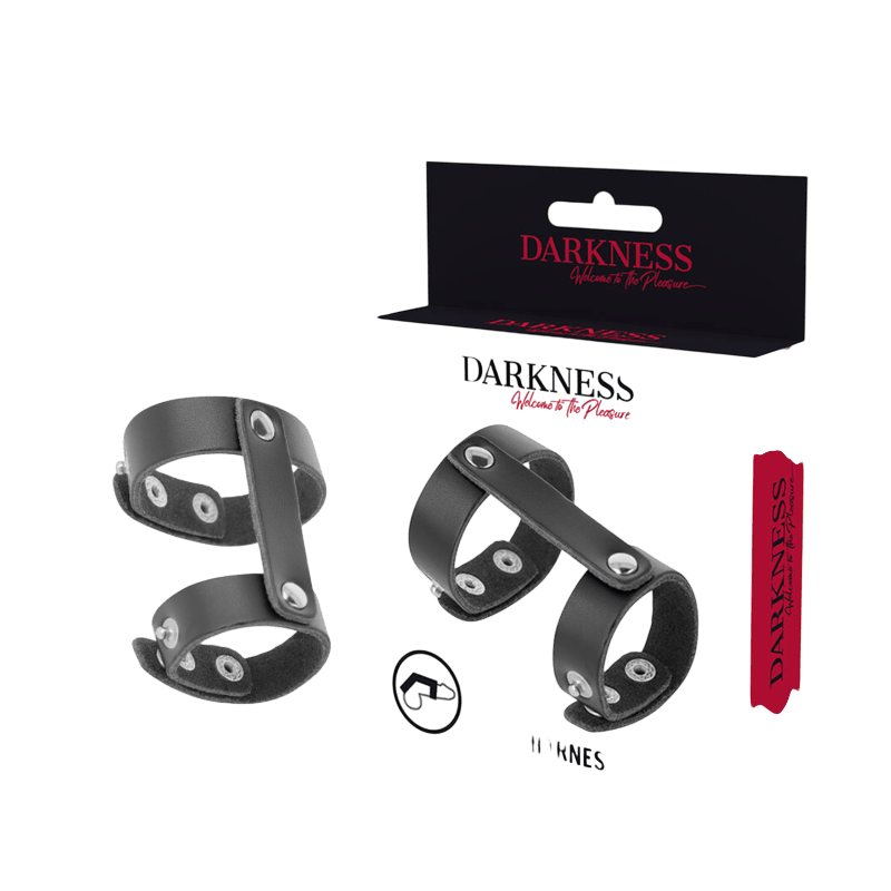 DARKNESS BONDAGE Accessoires Darkness | Anneau Pénien & Scrotal Cuir Bien-etre masculin premium TheManjoy