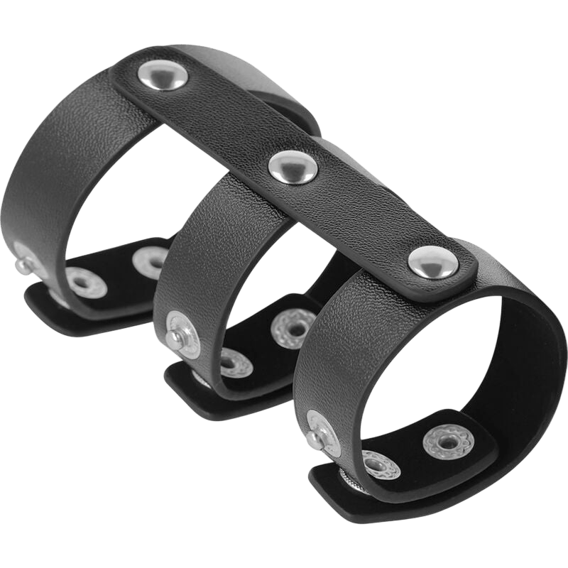 DARKNESS BONDAGE Accessoires Darkness | Double Anneau Cuir Premium Bien-etre masculin premium TheManjoy