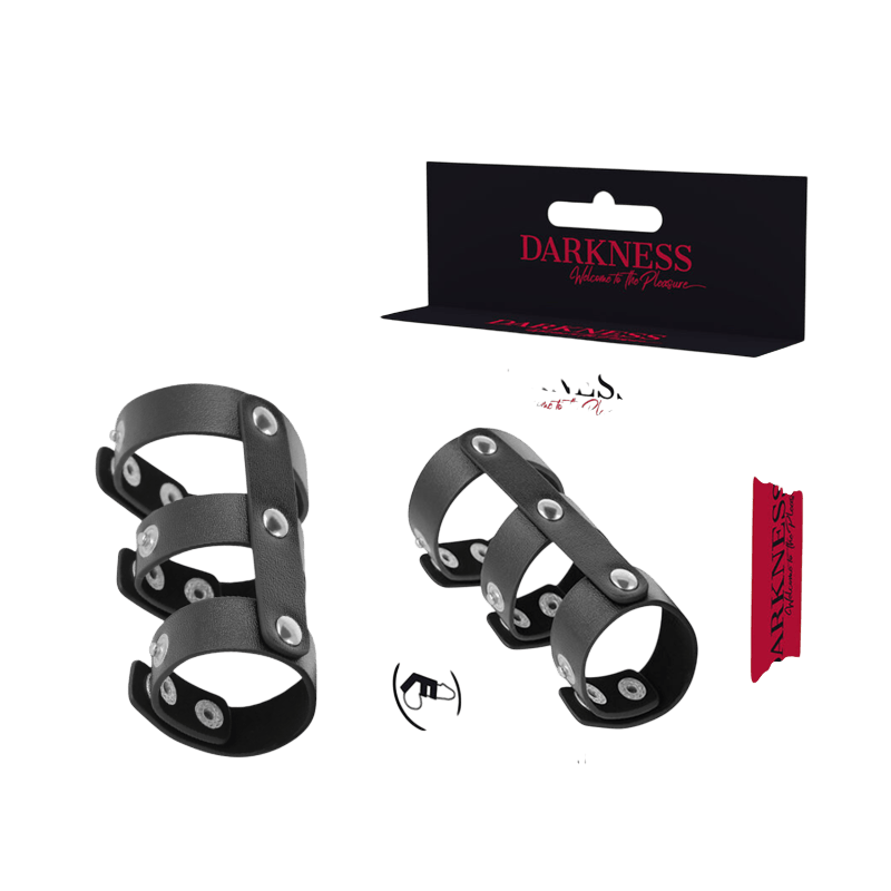 DARKNESS BONDAGE Accessoires Darkness | Double Anneau Cuir Premium Bien-etre masculin premium TheManjoy