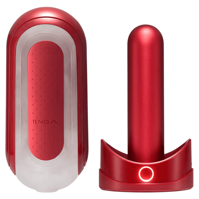 Masturbateur chauffant Tenga Flip 0 Red avec Warmer - Détail de l'ingénierie interne et textures - MANJOY