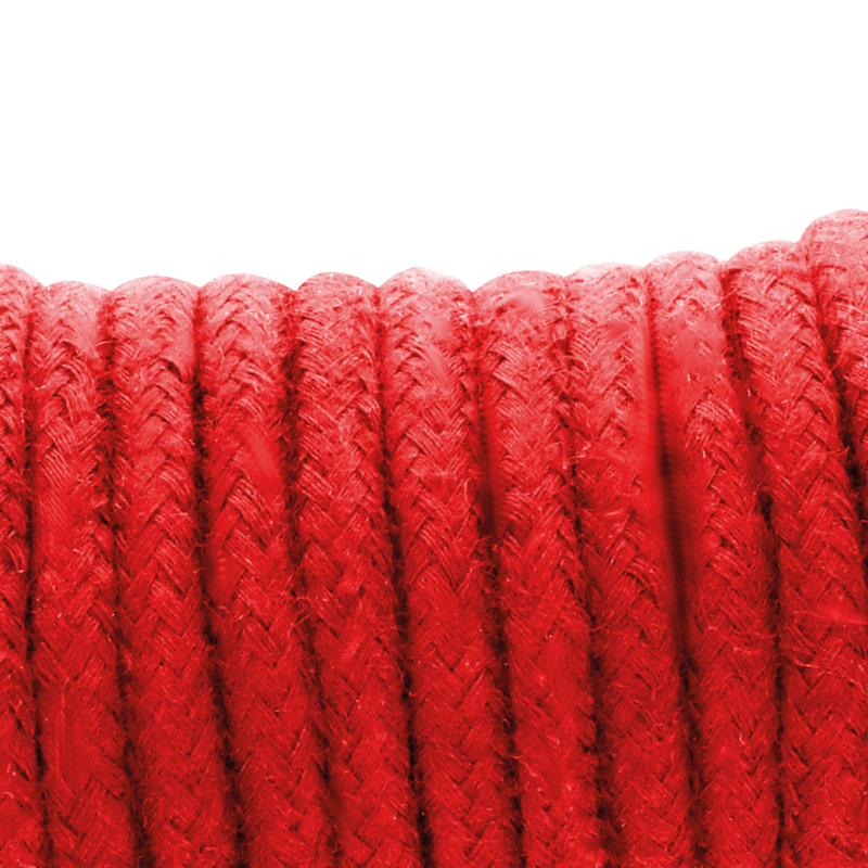 Corde de bondage coton rouge Darkness 20m - Détail texture - MANJOY