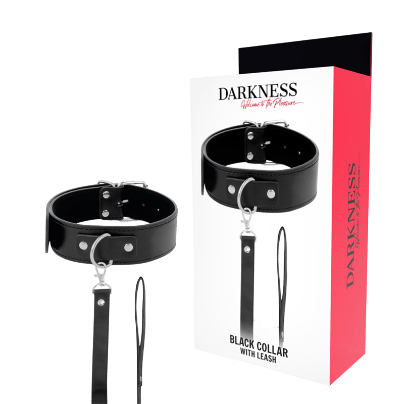 Collier de posture cuir noir Darkness laisse acier - Mise en situation Dark Luxury 5 - MANJOY