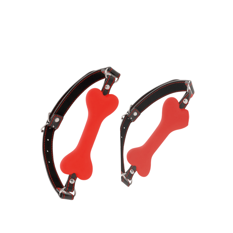 Bâillon os silicone rouge Darkness fétiche - Mise en situation Dark Luxury 2 - MANJOY