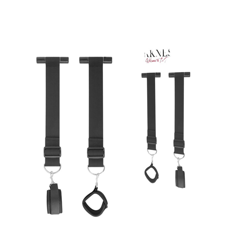 Menottes de porte bondage noir Darkness BDSM - Présentation 5 - MANJOY