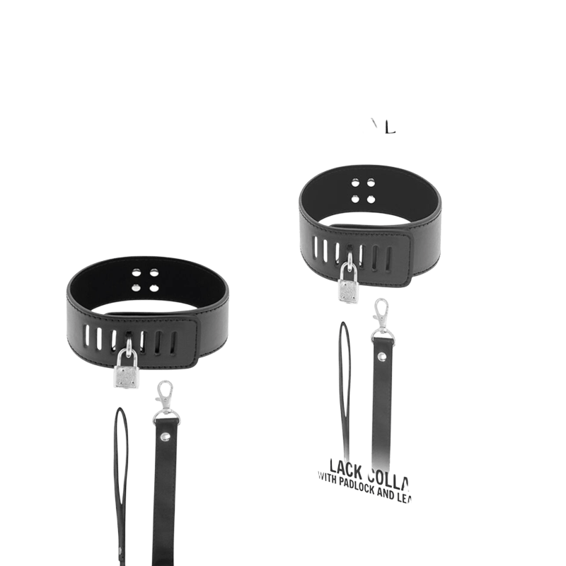 Collier de soumission cuir noir et néoprène Darkness - Mise en situation premium 4 - MANJOY