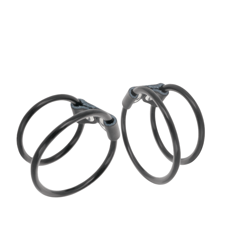 Double anneau pénien flexible noir Darkness - Présentation 2 - MANJOY