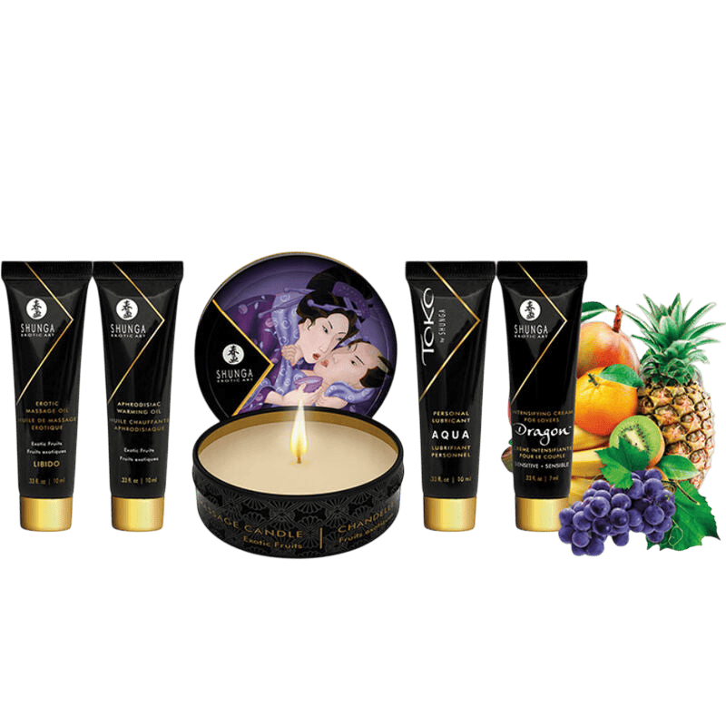 Coffret cadeaux érotiques Shunga Geisha fruits - Mise en situation Dark Luxury 7 - MANJOY