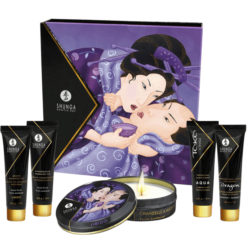 Coffret cadeaux érotiques Shunga Geisha fruits - Mise en situation Dark Luxury 8 - MANJOY