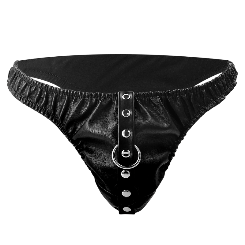 String de soumission cuir et chaînes Darkness - Mise en situation de performance 1 - MANJOY