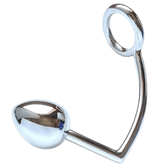 Cockring avec plug anal acier Metal Hard 45mm - Présentation premium du coffret - MANJOY