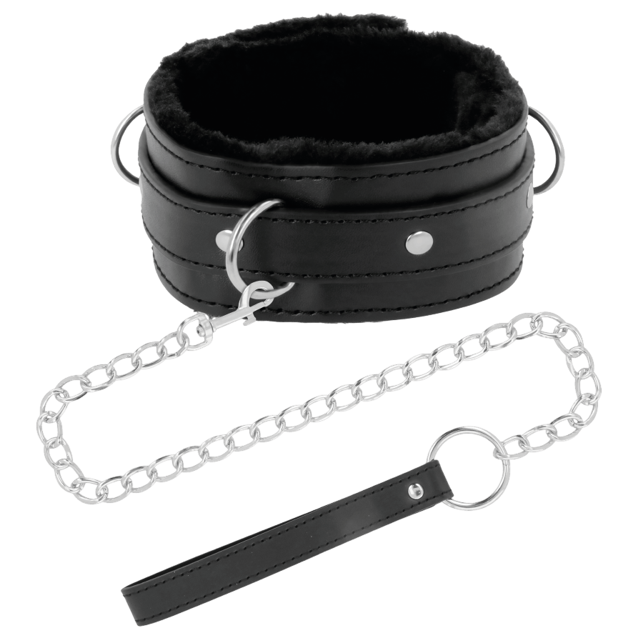 Collier de posture cuir noir et laisse acier Darkness - Mise en situation Dark Luxury 5 - MANJOY