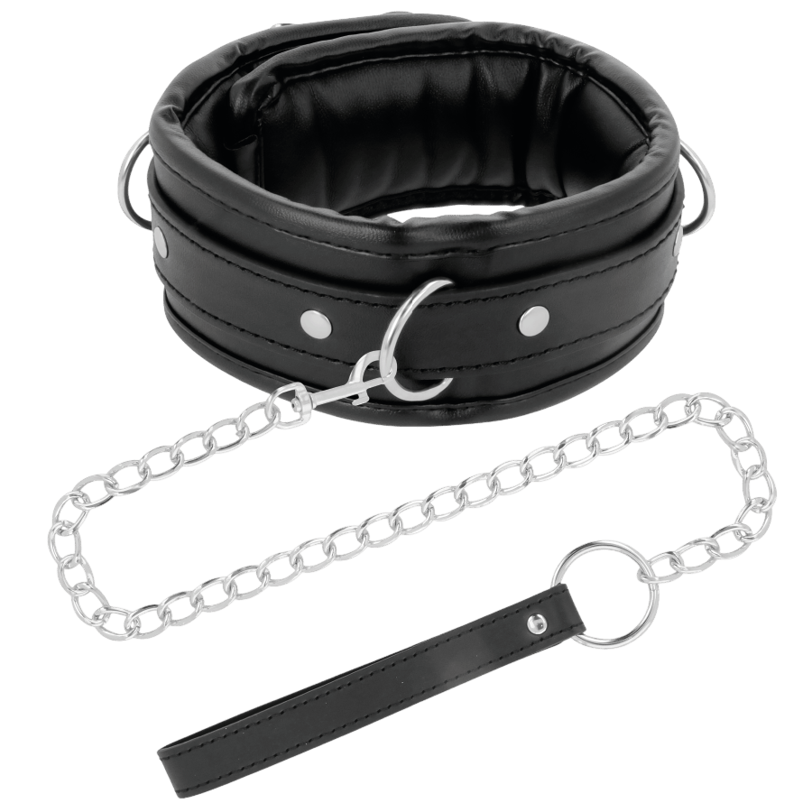 Collier posture cuir souple noir Darkness laisse - Mise en situation de performance 4 - MANJOY