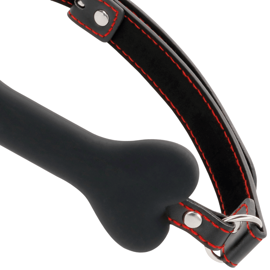 Bâillon os silicone noir Darkness jeux de pouvoir - Mise en situation premium 1 - MANJOY