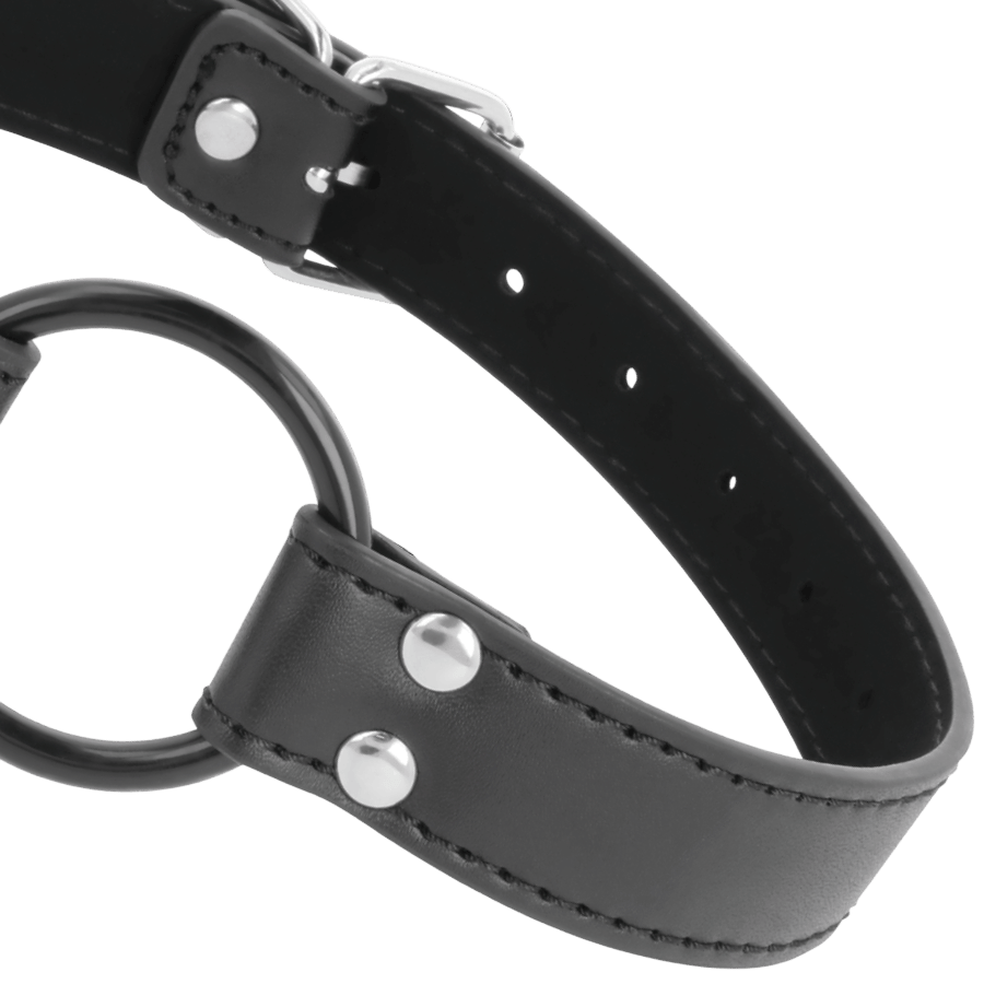 Bâillon anneau silicone noir Darkness fétiche - Présentation du packaging prestige - MANJOY