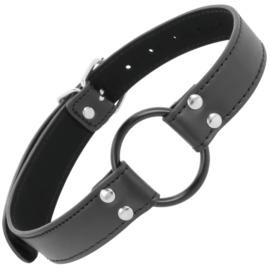 Bâillon anneau silicone noir Darkness fétiche - Vue principale - MANJOY