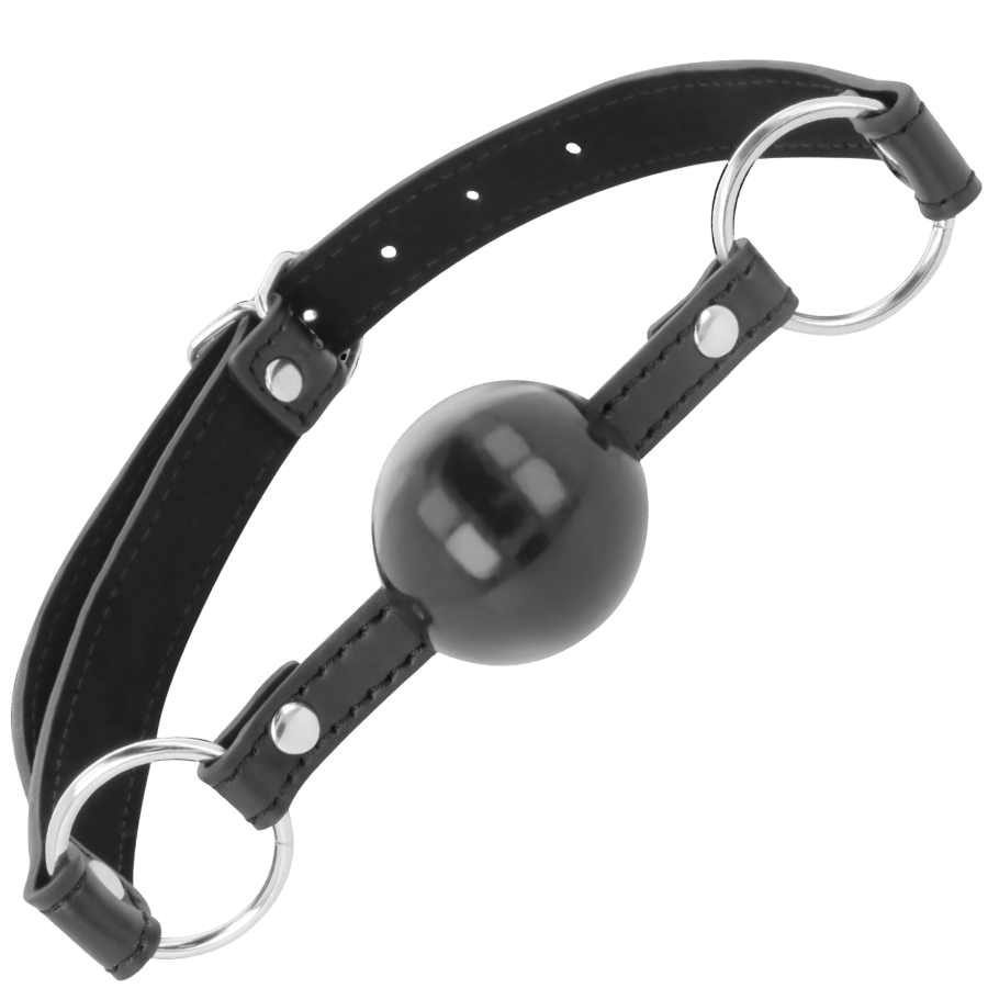 Bâillon boule silicone noir Darkness jeux de pouvoir - Mise en situation de luxe 1 - MANJOY
