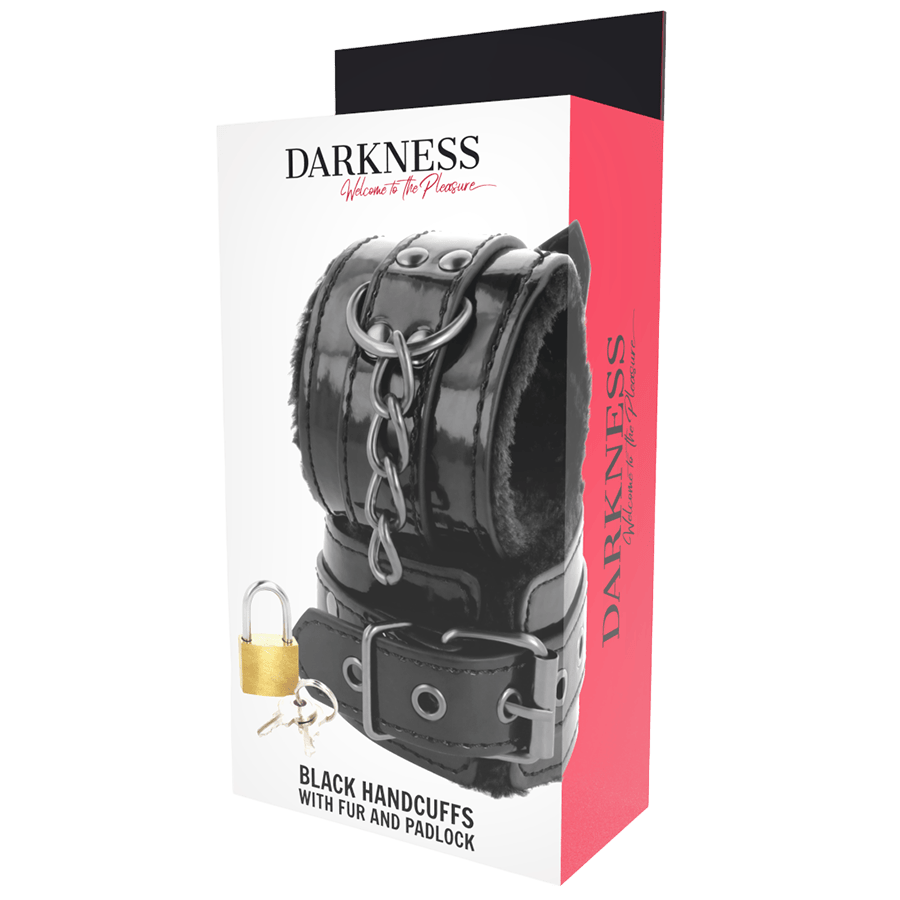 Accessoire poignets avec cadenas Darkness - Détail texture - MANJOY