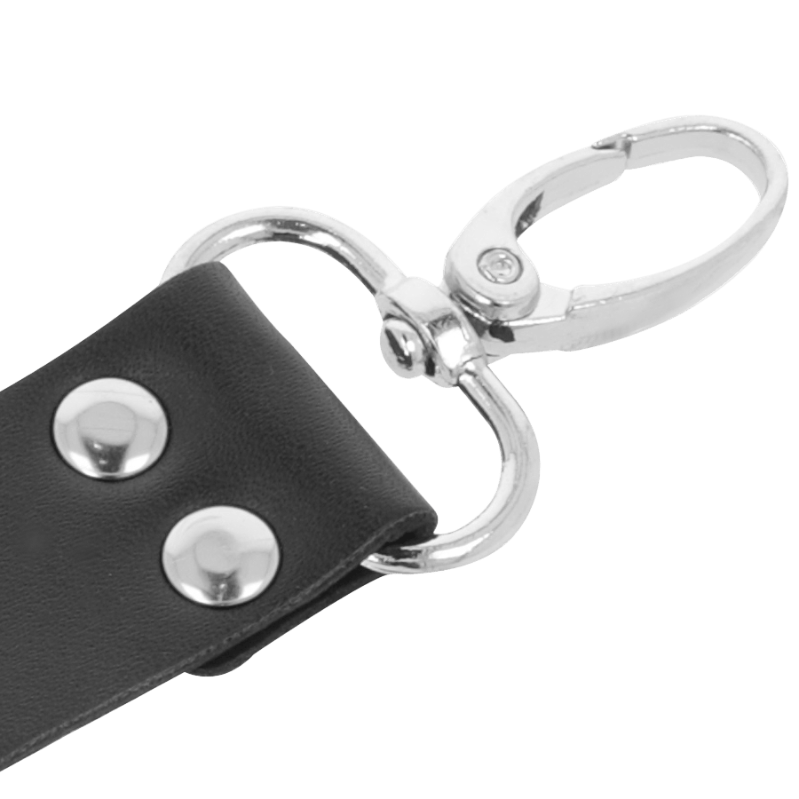 Set de bondage hogtie cuir noir Darkness luxe - Présentation 1 - MANJOY