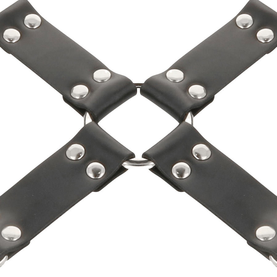 Set de bondage hogtie cuir noir Darkness luxe - Présentation 3 - MANJOY