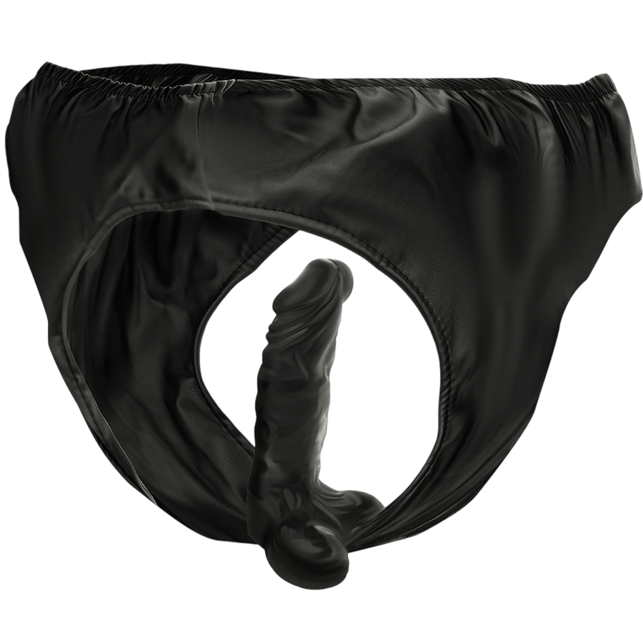 Culotte harnais avec plug et dildo Darkness fétiche - Mise en situation Dark Luxury 4 - MANJOY