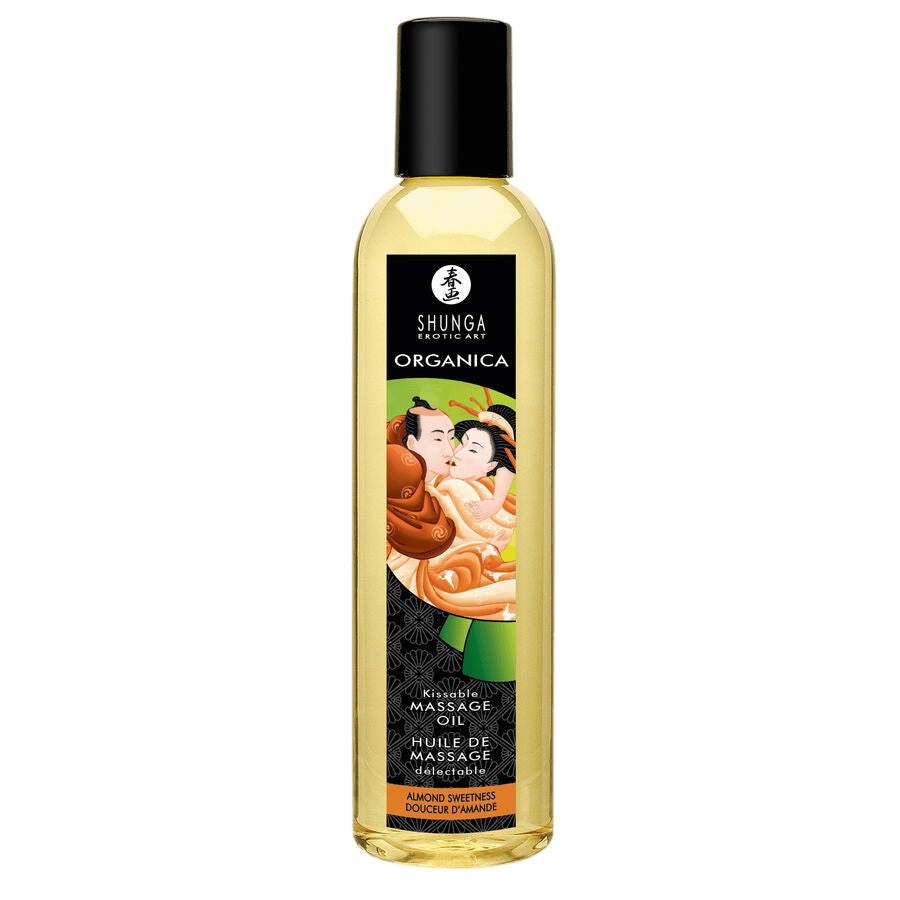 Coffret cadeaux érotiques luxe Shunga Sweet Kisses - Détail de la texture et du flaconnage - MANJOY