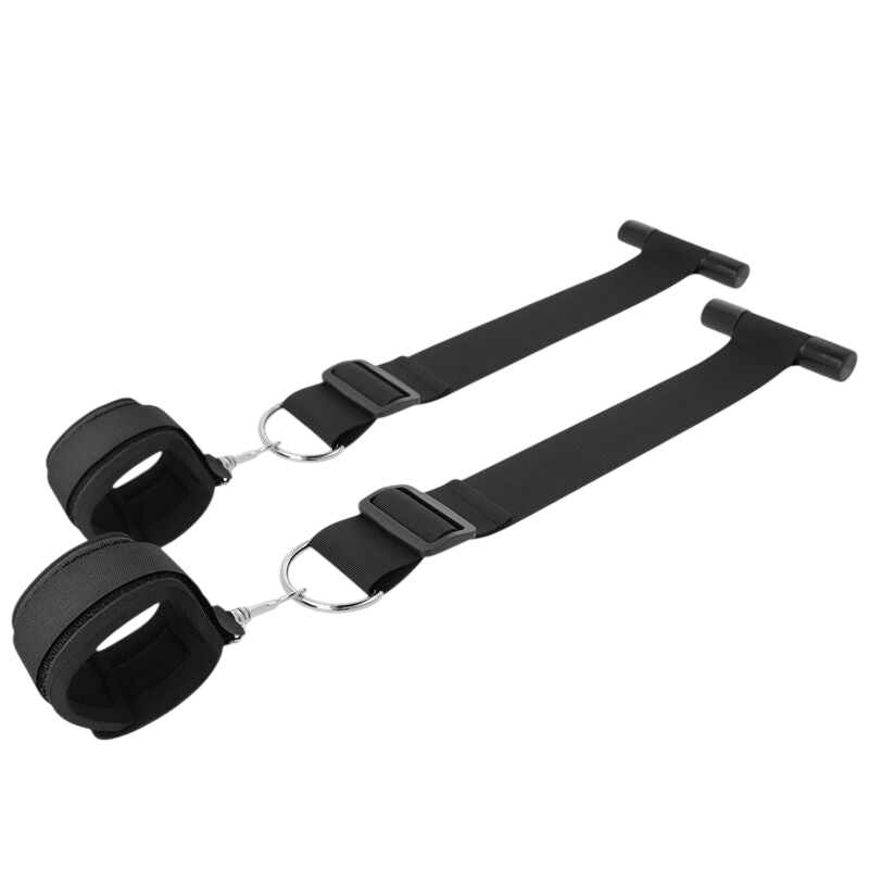 Menottes de porte bondage noir Darkness BDSM - Détail texture - MANJOY