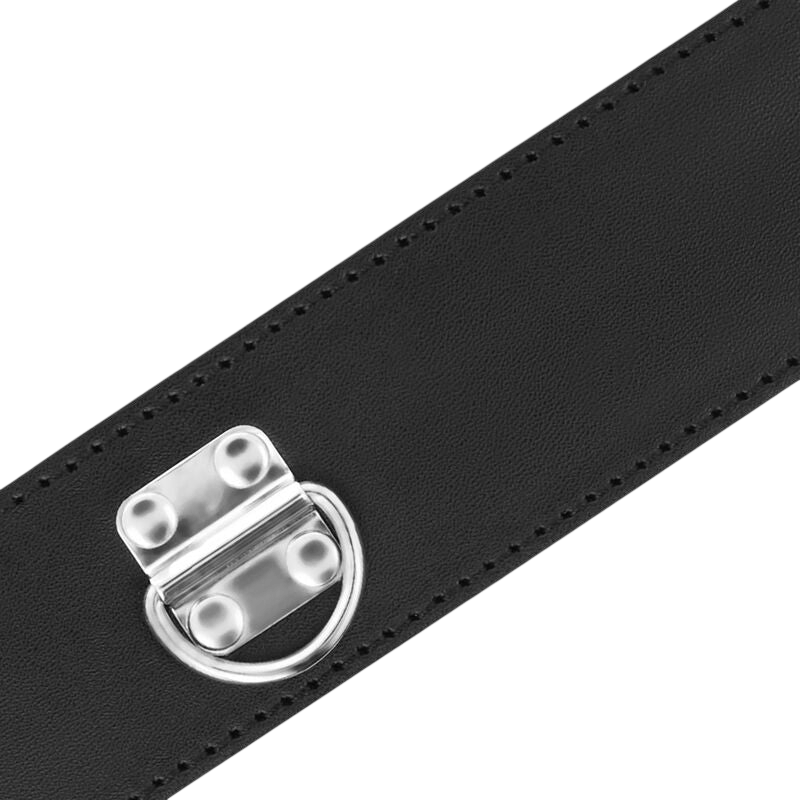 Collier de soumission cuir noir et néoprène Darkness - Présentation du coffret luxe - MANJOY