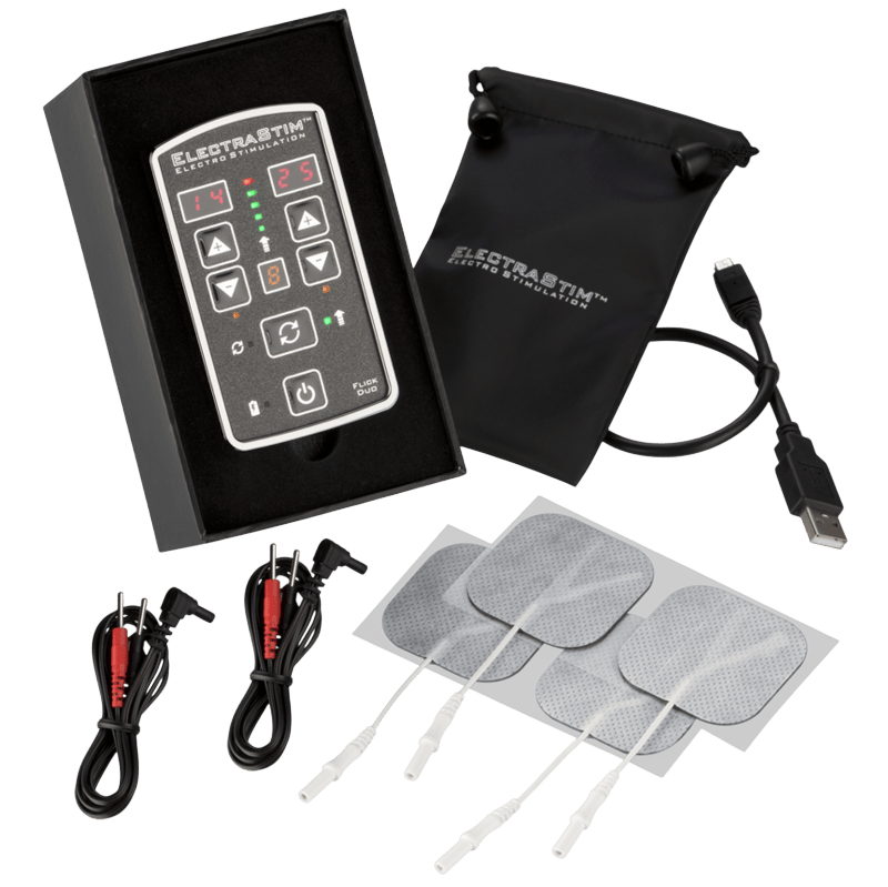 Stimulateur Electrastim Flick Duo noir haute technologie - Mise en situation de performance 1 - MANJOY