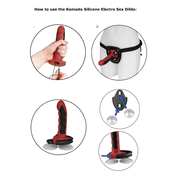 Gode conducteur silicone rouge Electrastim Komodo - Détail de l'ingénierie et des matières - MANJOY