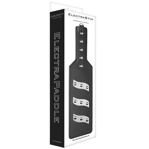 Pagaie bondage cuir et électrostimulation Electrastim - Vue principale - MANJOY