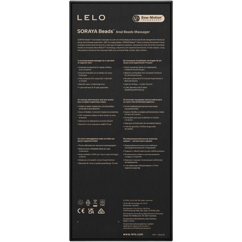 LELO NEGRO Lelo | Soraya Beads | Le Chapelet de Plaisir Haute Définition Bien-etre masculin premium TheManjoy