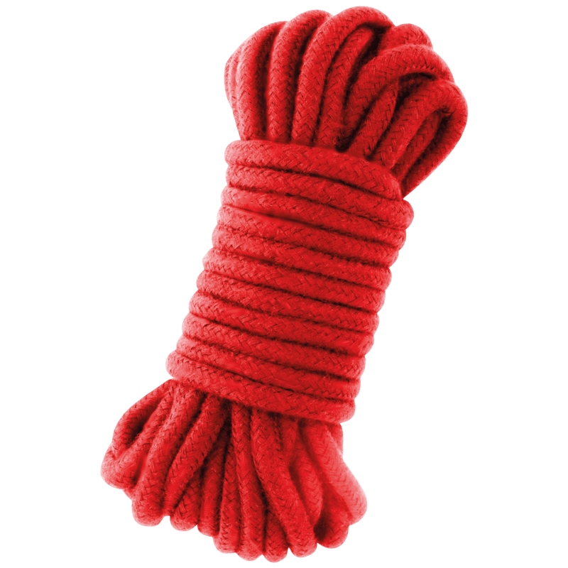 Corde de bondage coton rouge Darkness 20m - Présentation 2 - MANJOY