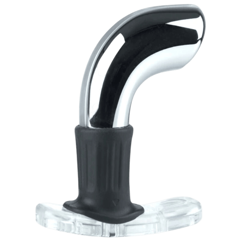 Masseur prostate métal chrome Electrastim EXO Rogue - Présentation du packaging prestige - MANJOY