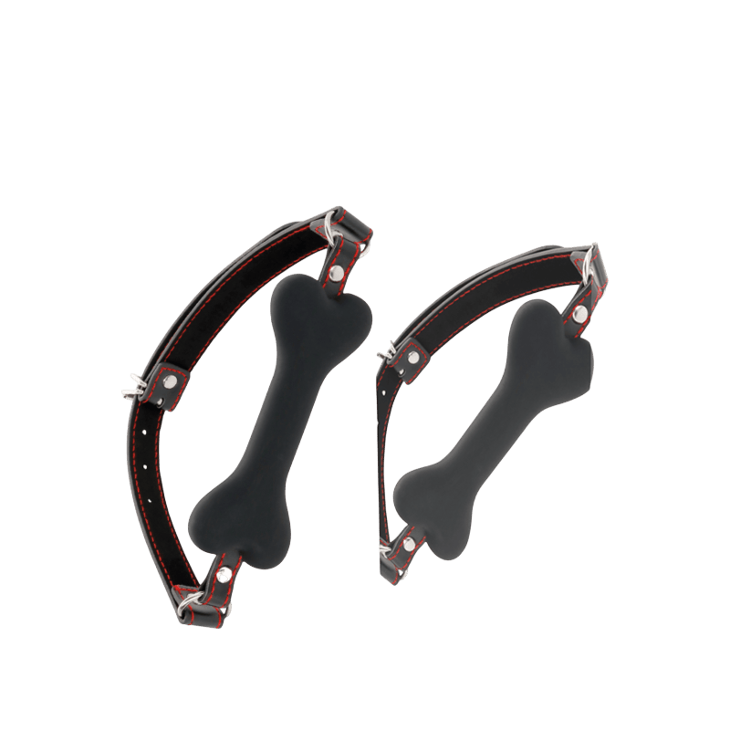 Bâillon os silicone noir Darkness jeux de pouvoir - Mise en situation premium 4 - MANJOY