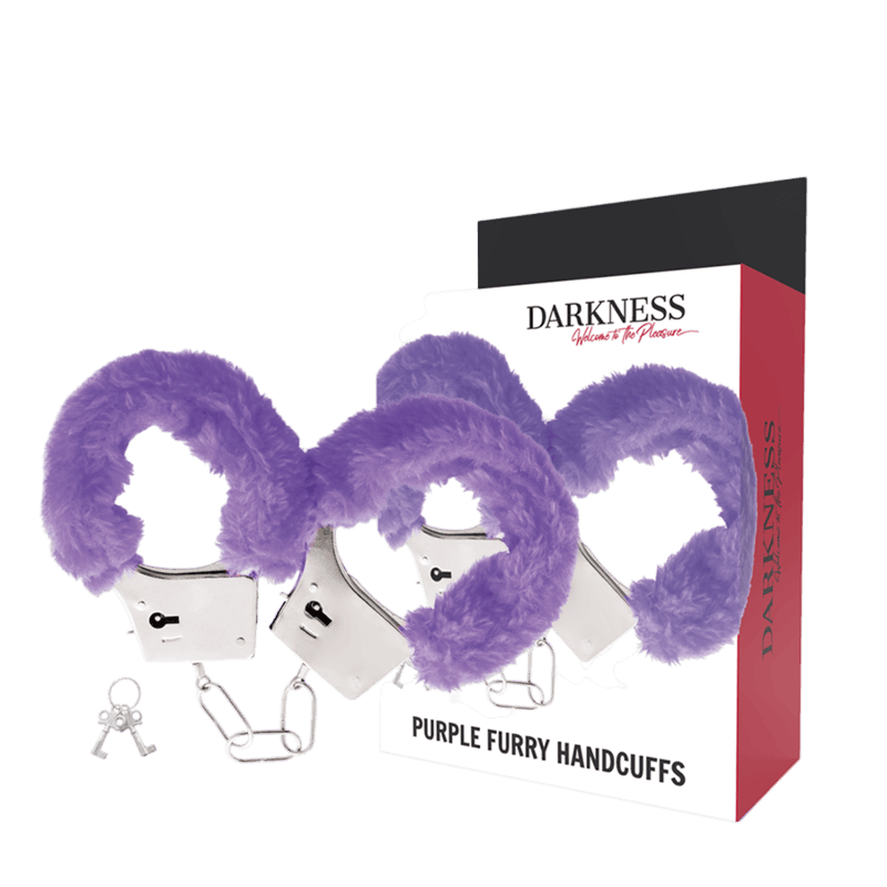 Menottes métal doublées lilas Darkness sécurité - Présentation 3 - MANJOY
