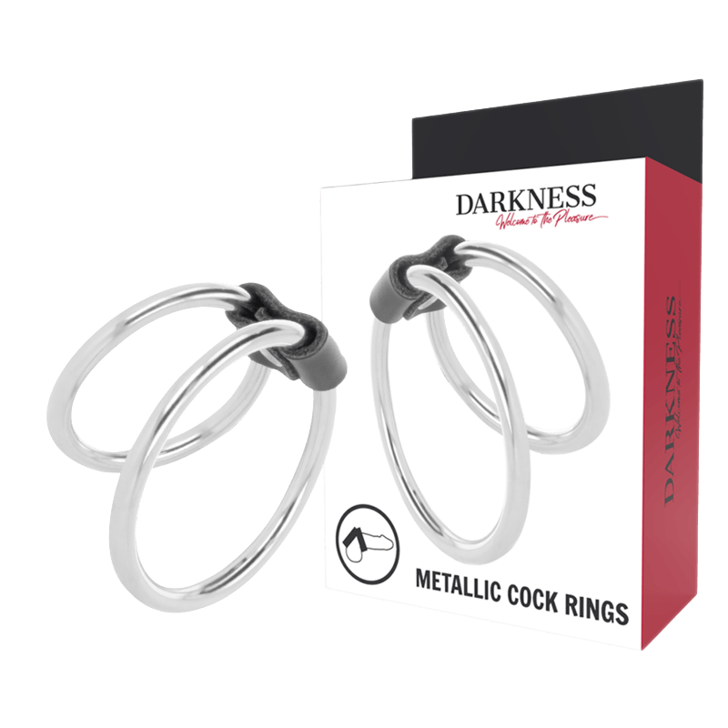 Double anneau pénien métal noir Darkness performance - Détail texture - MANJOY