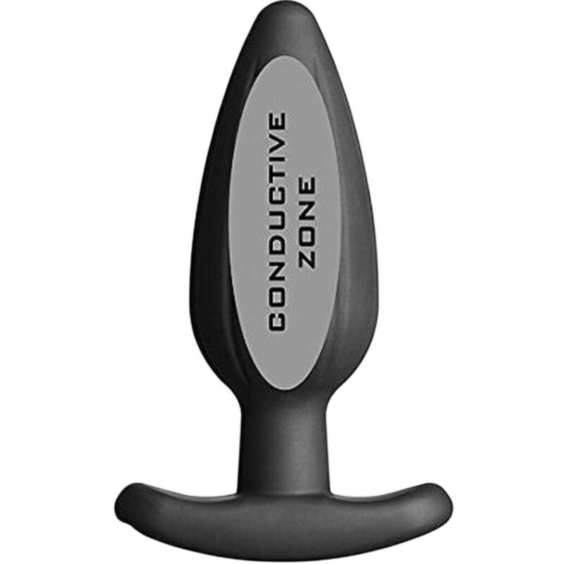 Plug anal conducteur XL silicone noir Electrastim Rocker - Mise en situation de performance 2 - MANJOY