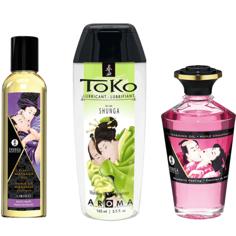 Coffret cadeaux érotiques Shunga Baisers Fruités - Mise en situation Dark Luxury 4 - MANJOY