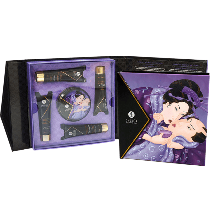 Coffret cadeaux érotiques Shunga Geisha fruits - Mise en situation Dark Luxury 4 - MANJOY