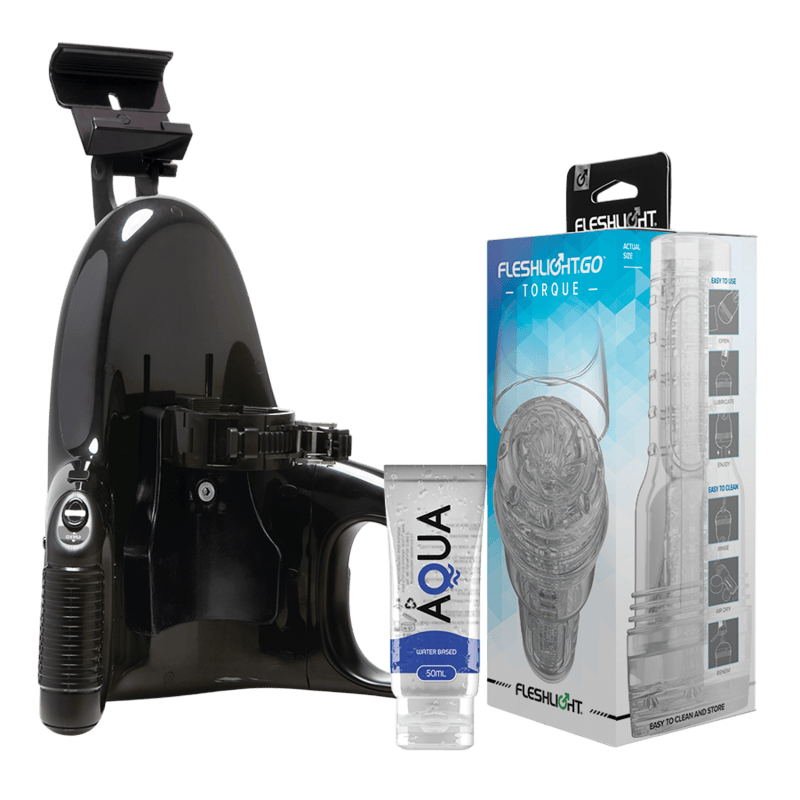 masturbateur-automatique-transparent-fleshlight-go-torque-ice-launch-vue-ensemble-pack - Vue principale - MANJOY