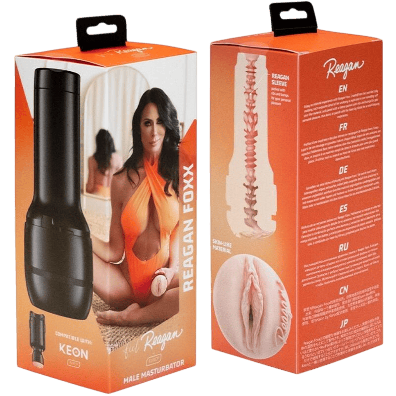 Masturbateur réaliste Kiiroo Reagan Foxx noir - Écosystème interactif Kiiroo 3 - MANJOY