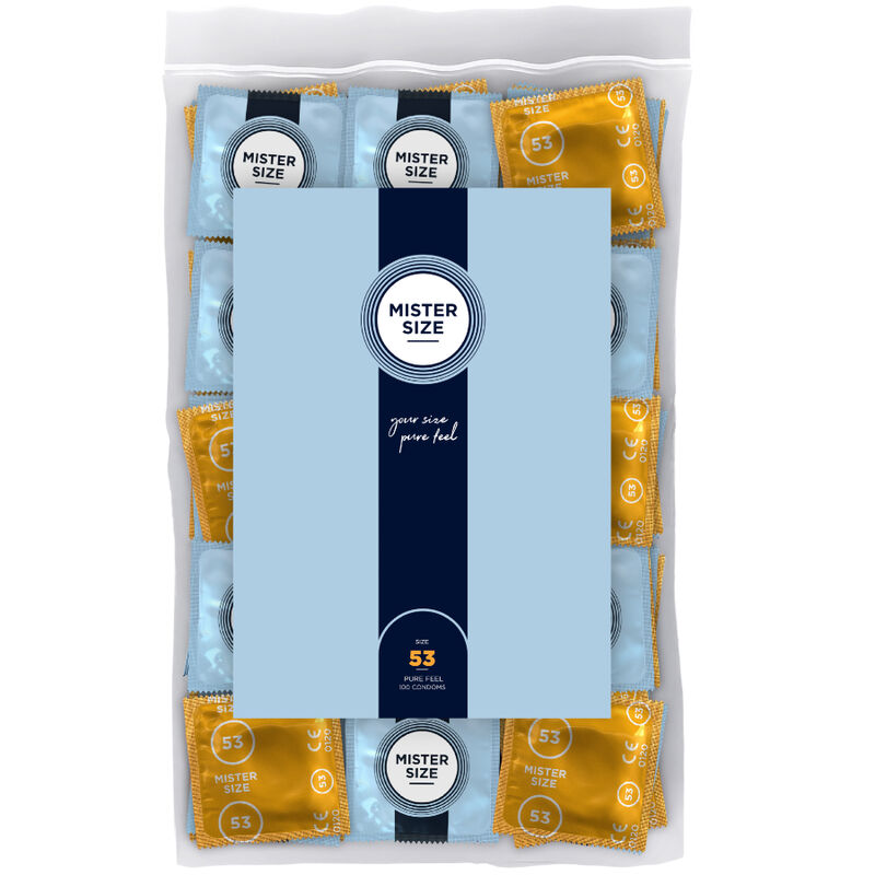 Mister Size 53mm, coffret de 100 préservatifs, largeur nominale 53 mm, taille standard M