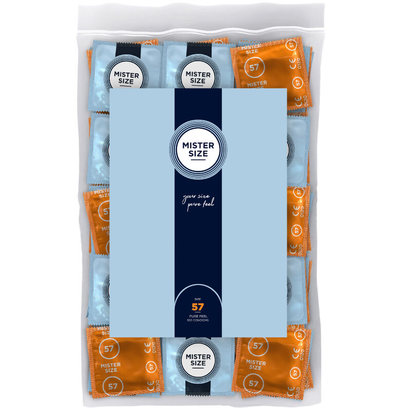 Mister Size 57mm, coffret de 100 préservatifs, largeur nominale 57 mm, taille L
