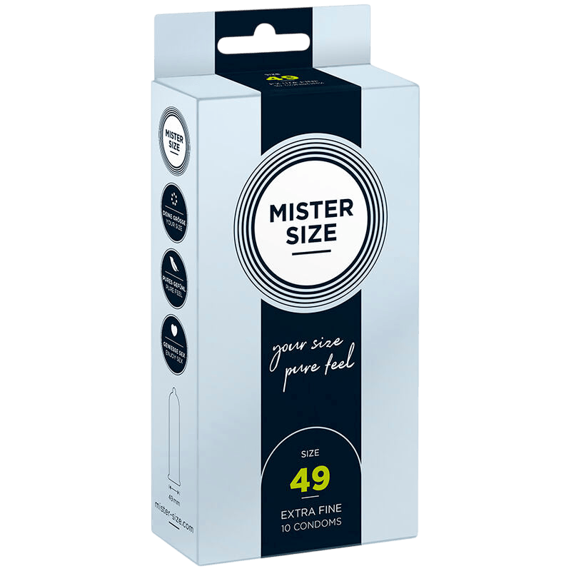 Préservatifs Mister Size 49mm boîte de 10 - Présentation premium du coffret - MANJOY