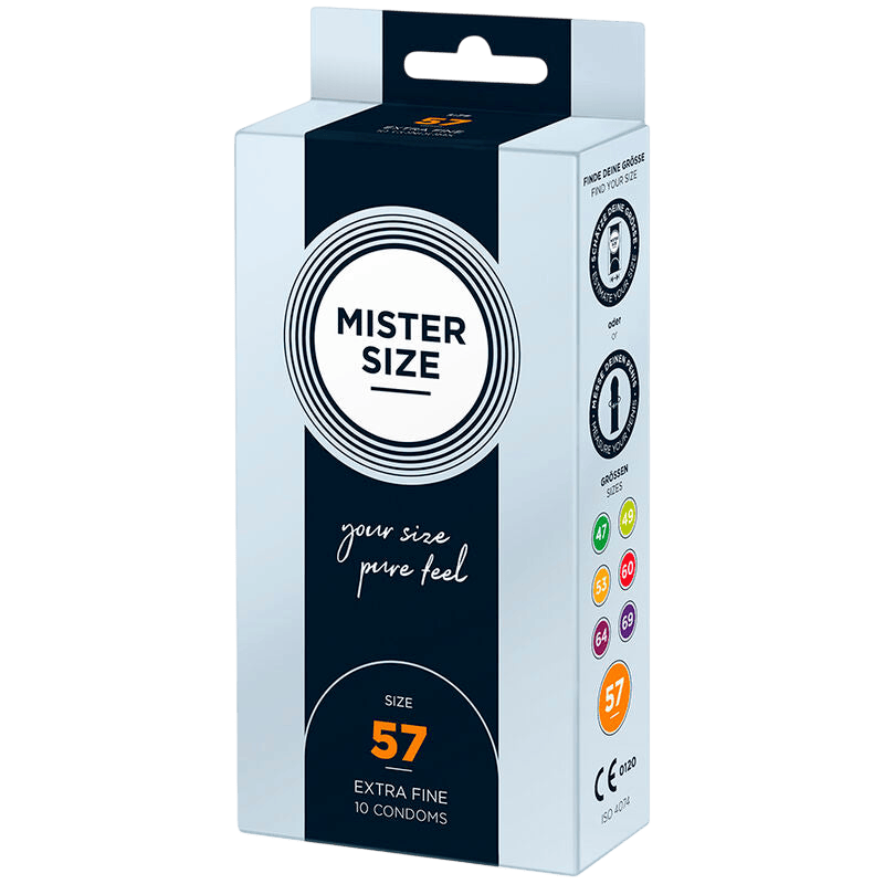 Préservatifs Mister Size 57mm boîte de 10 - Détail de l'ingénierie et des matières - MANJOY