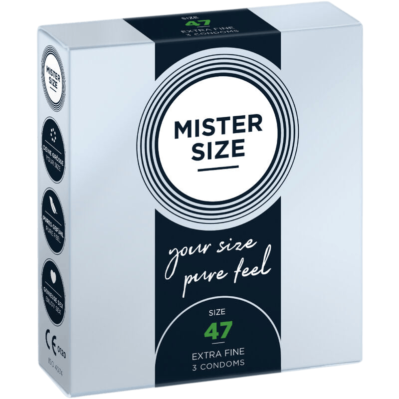 Préservatifs Mister Size 47mm boîte de 3 - Présentation premium du coffret - MANJOY