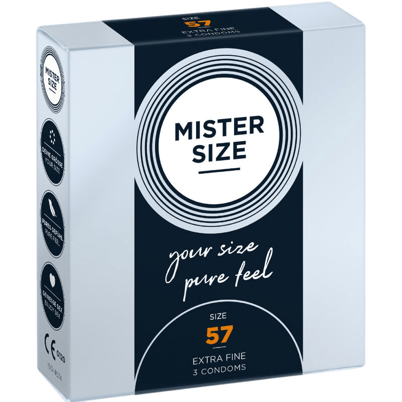 Préservatifs Mister Size 57mm boîte de 3 - Vue principale - MANJOY