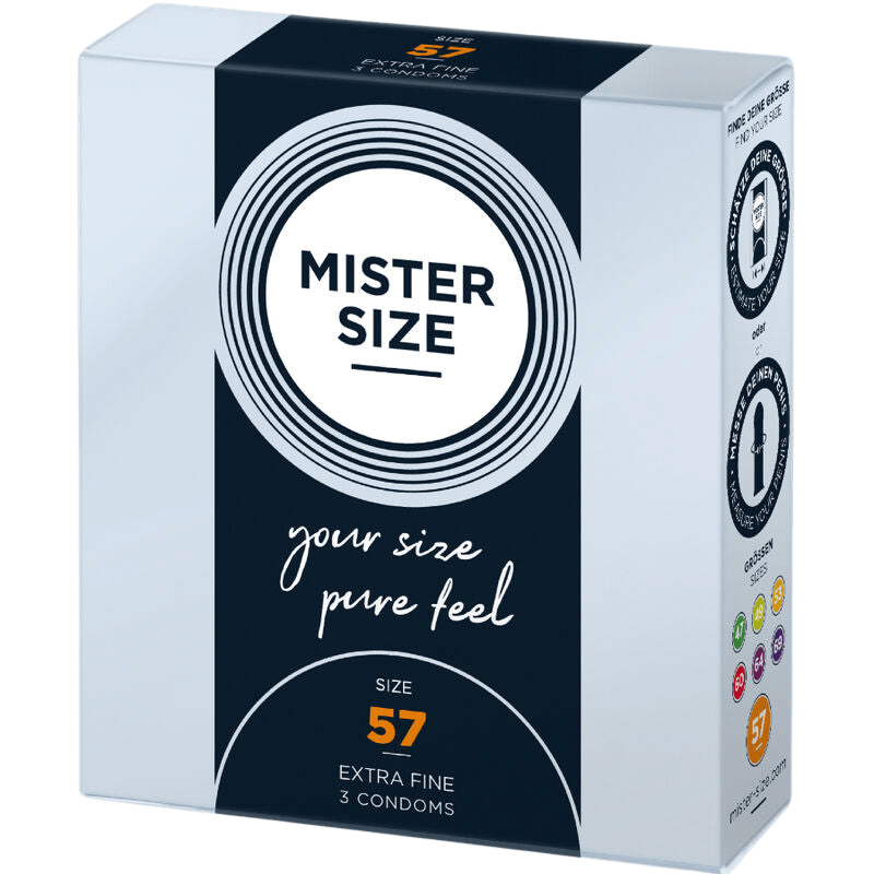 Préservatifs Mister Size 57mm boîte de 3 - Détail de l'ingénierie et des matières - MANJOY