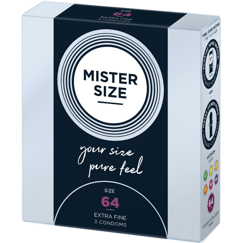 Préservatifs Mister Size 64mm boîte de 3 - Présentation premium du coffret - MANJOY
