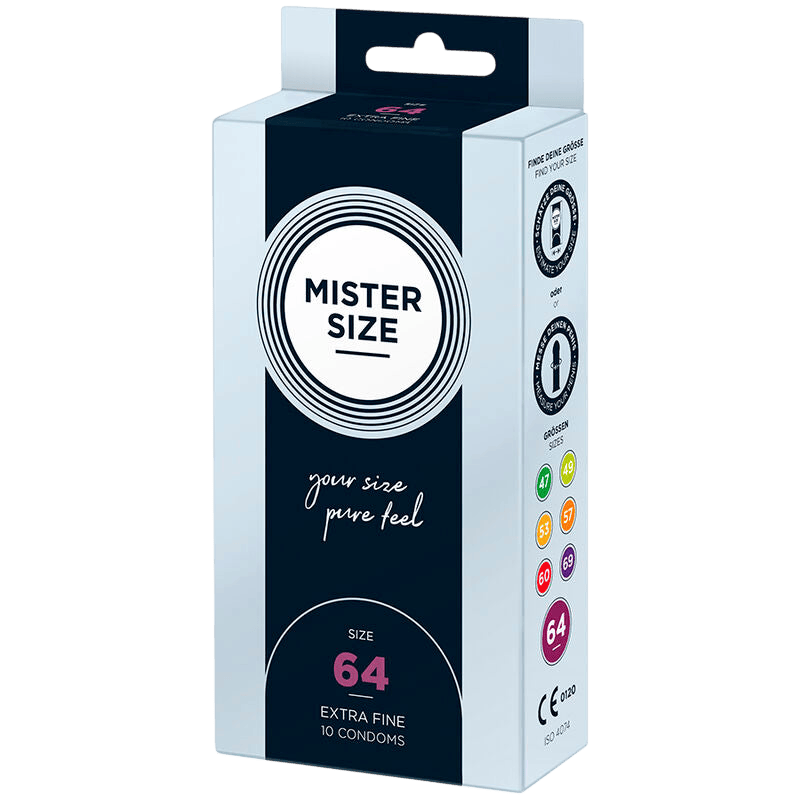 Préservatifs Mister Size 64mm boîte de 10 - Présentation premium du coffret - MANJOY